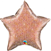 ROSE GOLD GLITTERGRAPHIC STAR воздушный шар 50 см