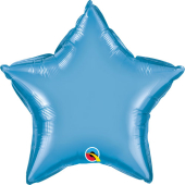 CHROME BLUE STAR воздушный шар 50 см