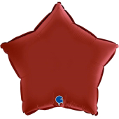 RUBY RED SATIN STAR gaisa balons 45 СM