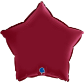 CHERRY RED SATIN STAR gaisa balons 45 СM
