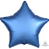 AZURE BLUE SATIN STAR gaisa balons 45 СM