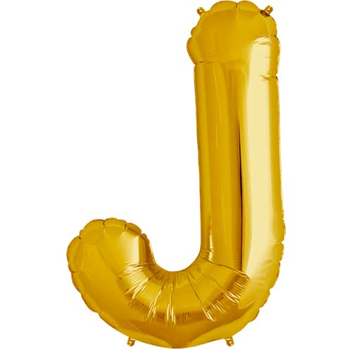 Zelta folija balons burts J 86  cm