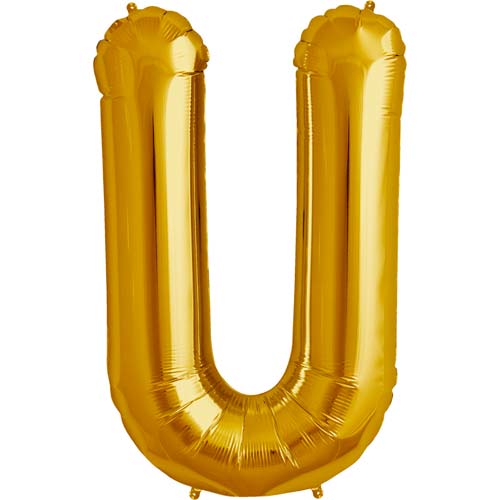 Zelta folija balons burts U 86  cm
