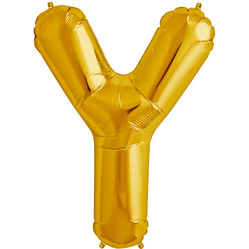 Zelta folija balons burts Y 86  cm