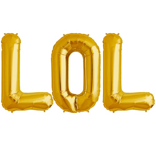 Zelta folija balons LOL 86  cm