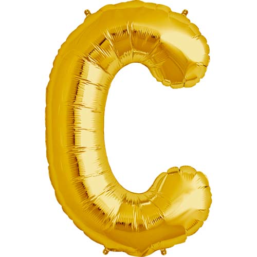 Zelta folija balons burts C 86  cm