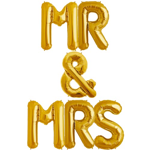 Zelta folija balons MR&MRS 86 cm Zelta folija balons MR&MRS 86 cm