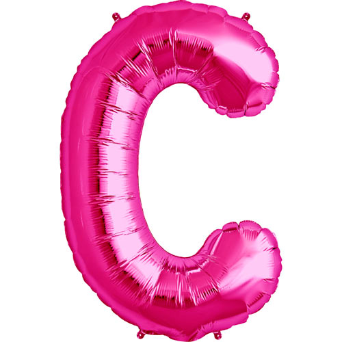 Розовый фольгированный воздушный шар C 86 cm