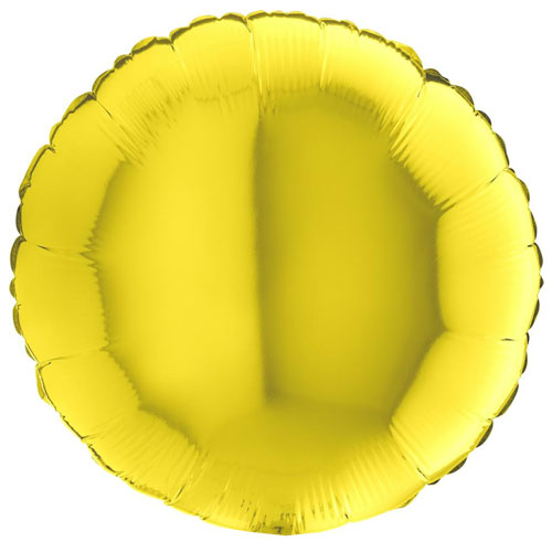 YELLOW ROUND gaisa balons 45 СM