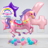 Hēlija balonu pušķis "Dzimšanas dienas Zirdziņš"