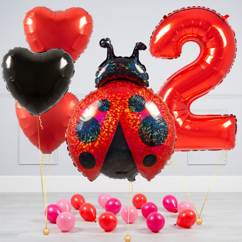 Hēlija balonu pušķis "Dzimšanas dienas Bizbizmārīte"