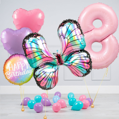 Hēlija balonu pušķis "Dzimšanas dienas Taurenis"