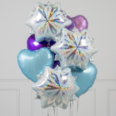 Упаковка из 14 синих душных шаров в форме сердца