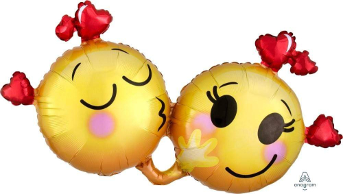Emoji love folija balons 91 cm