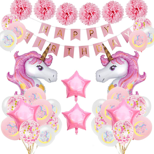 Набор для рождения на воздушном шаре Розовый Единорог