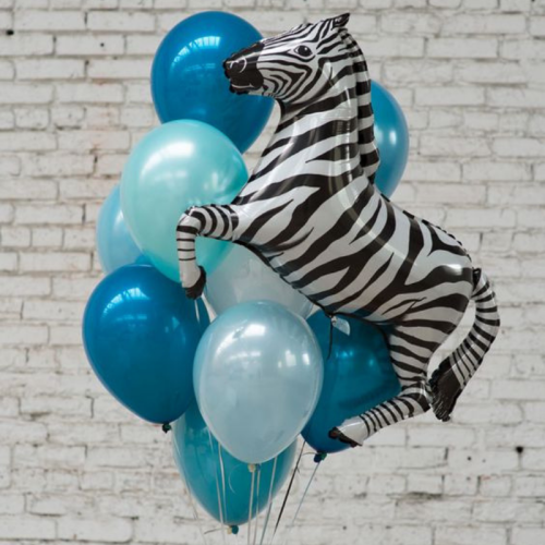 Композиция из воздушных шаров "Teal Zebra"