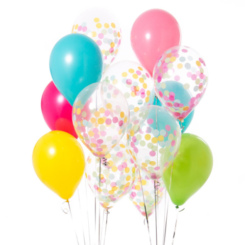 Iepakojums ar 14 tropiskajiem konfeti baloniem