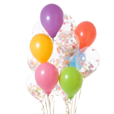 Iepakojums ar 14 pastel varavīksnes konfeti baloniem