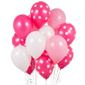 Iepakojums ar 14 ballīšu baloniem Pink Polka Dot Party