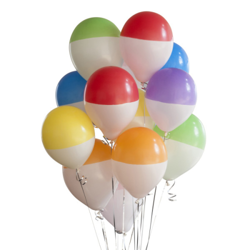 Iepakojumā 14 ballīšu baloni Rainbow Topped Party