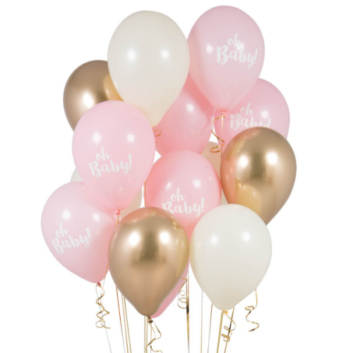 ПАКЕТ ИЗ 14 ПАРТИЙНЫХ ШАРОВ Oh Baby Pink Party