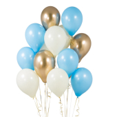 Iepakojums ar 14 ballīšu baloniem Baby Blue Party