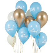 Iepakojumā 14 ballīšu baloni Oh Baby Blue Party