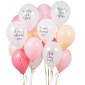 Iepakojumā 14 ballīšu baloni Peach Blossom Happily Ever After Party