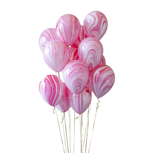 Iepakojums ar 14 ballīšu baloniem "Flamingo Pink Marble Party"