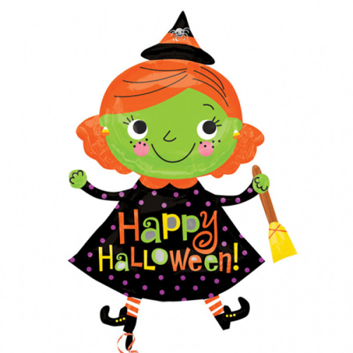 "Cute Witch Halloween FOLIJA BALONS "