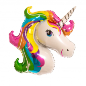 Jumbo Rainbow Unicorn Head folija gaisa balons 74 СМ