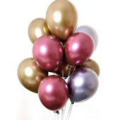 Iepakojums ar 11 hromētiem  baloniem