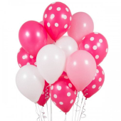 Iepakojums ar 14 ballīšu baloniem Pink dots