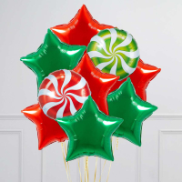 Hēlija balonu pušķis "Christmas candy"