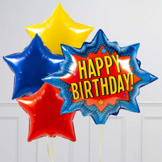 Hēlija balonu pušķis "HAPPY BIRTHDAY" 