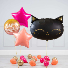 Hēlija balonu pušķis "Black cat" 