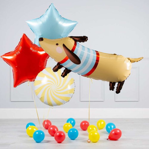 Hēlija balonu pušķis "Sausage Dog" 
