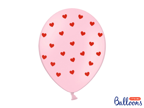 Balloons 30 cm, Hearts, Pastel Baby Pink (1 pkt / 50 pc.)