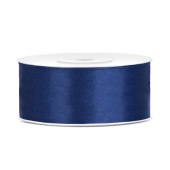 Satin Ribbon, navy blue, 25mm/25m (1 pc. / 25 lm)