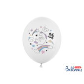 Balloons 30cm, Unicorn, Pastel Pure White (1 pkt / 6 pc.)