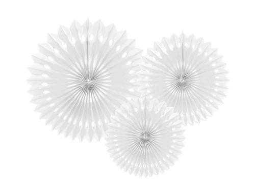 Tissue fan, white, 20-30cm (1 pkt / 3 pc.) Tissue fan, white, 20-30cm (1 pkt / 3 pc.)