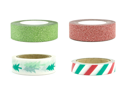 Decorative tape Merry Xmas, mix (1 pkt / 4 pc.)