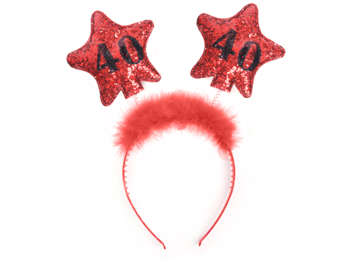 Headband with stars 40, red Headband with stars 40, red