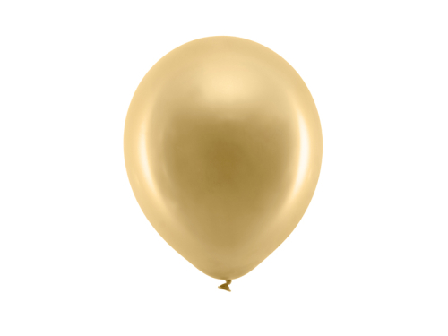 Varavīksnes baloni 23 cm metāliski, zeltaini (1 gab. / 100 gab.)