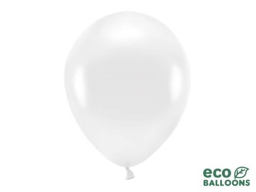 Eko baloni 30 cm metāliski, balti (1 gab. / 10 gab.)