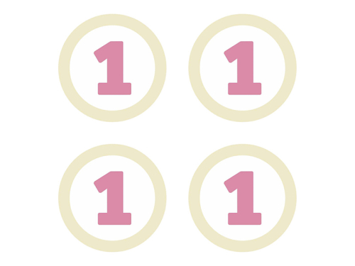 Paper decorations 1, light pink, 5.5cm (1 pkt / 4 pc.)