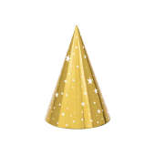 Svētku cepures Zvaigznes, zelta, 16 cm (1 gab. / 6 gab.)