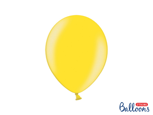 Spēcīgi baloni 27 cm, metālisks citrona miziņa (1 pkt / 100 gab.)