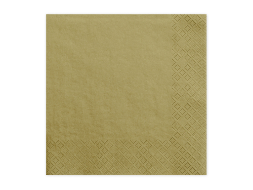 Salvetes, 3 kārtas, zelta, 33x33cm (1 gab. / 20 gab.)