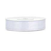 Satin Ribbon, white, 12mm/25m (1 pc. / 25 lm)